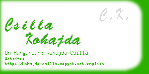 csilla kohajda business card